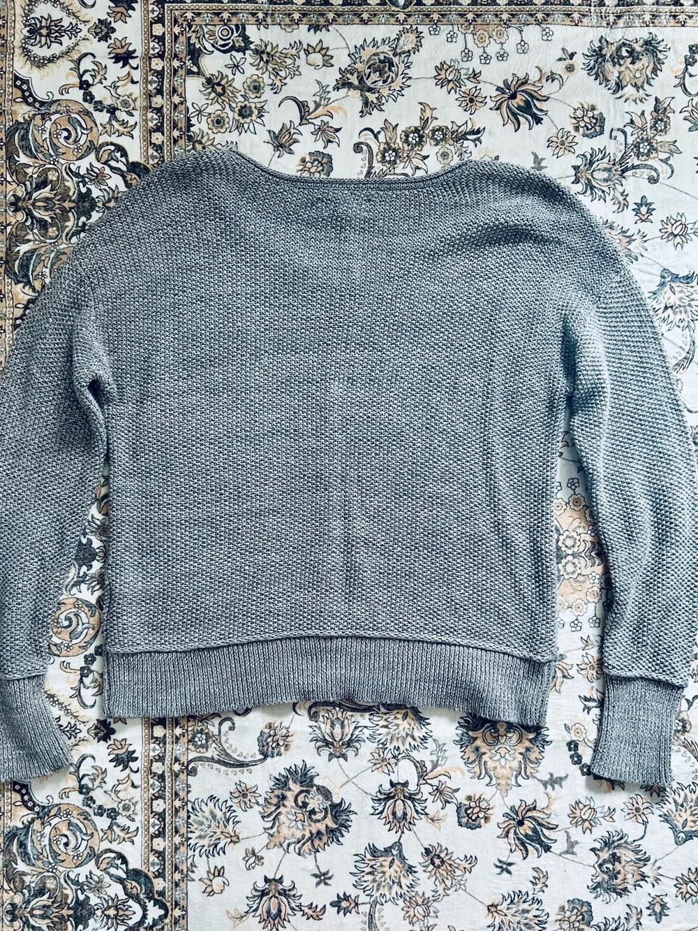 Lucky Brand Heather Gray V-Neck Knit Sweater